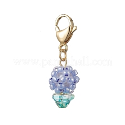 Flower Glass Seed Beads Beaded Pendant Decorations&nbsp;HJEW-MZ00196-02