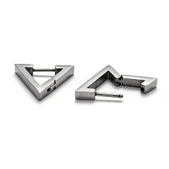変色しにくい304ステンレススチールの三角形のフープピアス  ステンレス鋼色  16x18x3mm  ピン：1mm&nbsp;STAS-J033-02B-P