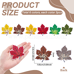 18Pcs 6 Colors Maple Leaf Embroidered Cloth Patch&nbsp;PATC-PH0001-33