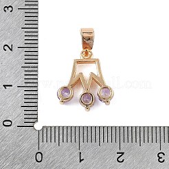 Brass Micro Pave Cubic Zirconia Pendants&nbsp;KK-E795-06KCG-01