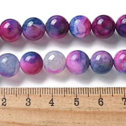 天然石瑪瑙ビーズ連売り  染め＆加熱  ラウンド  藤紫色  10~10.5mm  穴：0.7mm  約38個/連  14.76''（37.5センチメートル）&nbsp;G-NH0001-G04-01