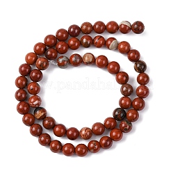 天然石レッドジャスパービーズ連売り  ラウンド  6mm  穴：1mm  約58~60個/連  15インチ（38cm）&nbsp;G-R193-11-6mm
