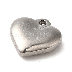 変色しない304ステンレススチールペンダント  ハートチャーム  ステンレス鋼色  12.5x12x3.5mm  穴：1.5mm&nbsp;STAS-R223-02A