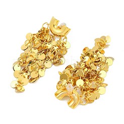 Glitter Brass Tassel Glossy Flakes Stud Earrings&nbsp;EJEW-Q391-18G
