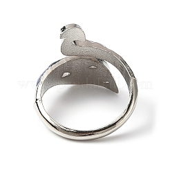 亜鉛合金ピーコックオープンカフリング  女性のための広い分厚いリング  ブルー  usサイズ6 3/4(17.1mm)&nbsp;RJEW-WH0003-05B