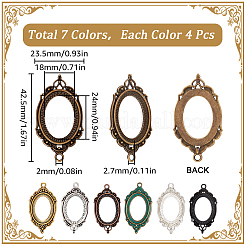 28Pcs 7 Colors Alloy Pendant Cabochon Settings&nbsp;FIND-SC0009-23