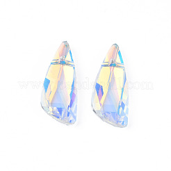 ポインテッド バック ガラス ラインストーン ペンダント  多面カット  ティアドロップ  クリアAB  130x78x24mm&nbsp;EGLA-N006-034D