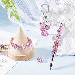 ポリマー粘土ラインストーンビーズ12個  パヴェボールディスコビーズ  ラウンド  フクシア  16~17mm  穴：1.8mm&nbsp;RB-PH0001-46