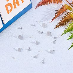 DIYスタッドピアス作り  304ステンレススチールスタッドピアス金具付き  201ステンレス製イヤーナットとプラスチック製イヤーナット  ステンレス鋼色  4mm / 5mm / 6mm / 8mm / 10mm  100個/箱&nbsp;DIY-SC0010-17