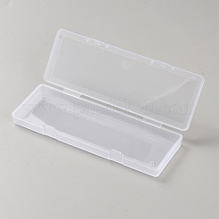 Ppプラスチックビーズ保管容器  ヒンジ付き蓋付き  長方形  透明  16x5.5x1.55cm  内径：15.5x5.3x1.1のCM&nbsp;CON-WH0089-97B