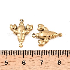 304ステンレスペンダント  ロブスターチャーム  14KGP本金メッキ  17.5x14x4mm  穴：1mm&nbsp;STAS-L022-573G
