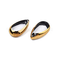 電気メッキガラスチャーム  エッジメッキ  ティアドロップ  ダークチソウ  14x8x4mm  穴：1mm&nbsp;EGLA-N006-065
