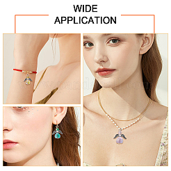 36Pcs 6 Colors Angel Glass Pendants&nbsp;PALLOY-CA00009