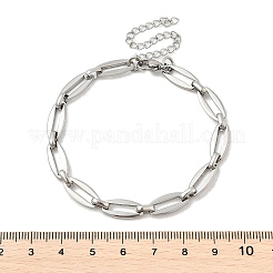 304 Stainless Steel Oval Link Chains Bracelets for Men & Women&nbsp;BJEW-D042-34P