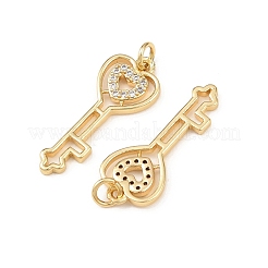 Brass Pave Clear Cubic Zirconia Pendantss&nbsp;KK-F919-38B-G