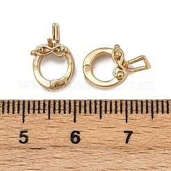 真鍮のツイスターの留め金  カドミウムフリー＆鉛フリー  24KGP本金メッキ  13.5x8x2.5mm  穴：3mm&nbsp;KK-P310-03G