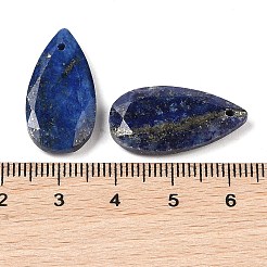 天然石ラピスラズリペンダント  ファセットティアドロップチャーム  24.5x13x4mm  穴：1mm&nbsp;X-G-M440-01C