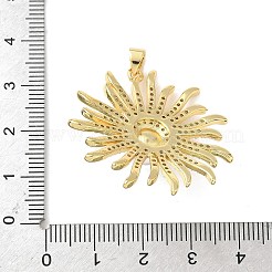 真鍮マイクロパヴェキュービックジルコニアABSプラスチックパールペンダント  花  鉛フリー＆カドミウムフリー  長持ちメッキ  18KGP本金メッキ  ラックめっき  透明  35x33x10.5mm  穴：4.5x3.5mm&nbsp;KK-L239-034G