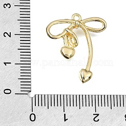 合金ペンダント  ちょう結びのチャーム  ゴールドカラー  24.5x20x3.5mm  穴：1.2mm&nbsp;AL-CBA31C4-04G