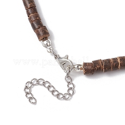 Natural Coconut Heishi Beaded Necklaces&nbsp;NJEW-JN05308-01