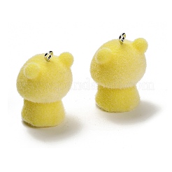 Flocky Opaque Resin Pendants&nbsp;RESI-I335-01P-13
