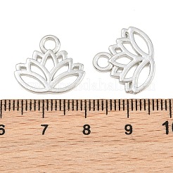 チベット風合金チャーム  ヨガルートスカドミウムフリー＆鉛フリー  プラチナ  15x17x1mm  穴：3mm  約1305個/1000g&nbsp;TIBEP-36884-P-RS