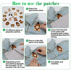 16Pcs Polyester Clothing Patches&nbsp;PATC-WH0022-55