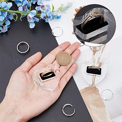 フランネルリングディスプレイ付きアクリル  ハート  透明  4.5x4.3x1.5cm&nbsp;RDIS-WH0006-03