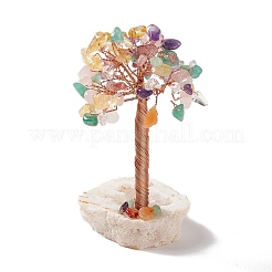 Natural Gemstone Chips and Natural Quartz Crystal Pedestal Display Decorations&nbsp;DJEW-G027-12RG-02