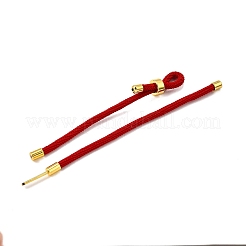 編組ナイロンコードブレスレット作り  真鍮パーツ  18KGP本金メッキ  ファイヤーブリック  9-1/2インチ（24cm）  リンク：24x4mm&nbsp;MAK-A017-D03-42G