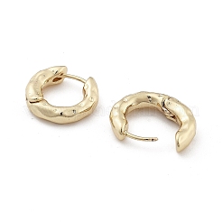 女性のための真鍮のフープピアス  リング  14KGP本金メッキ  17x5mm&nbsp;EJEW-M071-02G-01