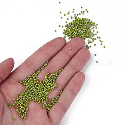 11/0 チェコ不透明ガラスシードビーズ  光沢のある  ラウンド  オリーブドラブ  2.2x1.5mm  穴：0.7mm  約500 G /袋&nbsp;SEED-N004-003B-07