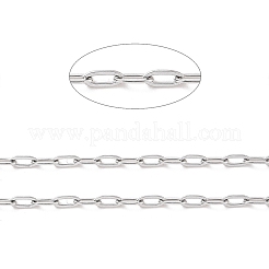 変色しにくい304ステンレススチールアズキチェーン  ハンダ付け  スプールで  ステンレス鋼色  3x1.6x0.4mm  約32.81フィート（10m）/ロール&nbsp;CHS-C002-03P-01