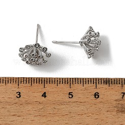 真鍮キュービックジルコニアスタッドピアスセッティング  花火  プラチナ  20mm  ピン：12x12mm&nbsp;CU-CBA53F6-02P