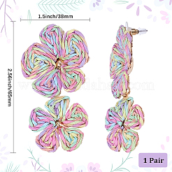 1 Pair Alloy Raffia Grass Stud Earrings&nbsp;EJEW-SP0001-19B