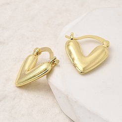 ハート真鍮フープピアス  長持ちメッキ  カドミウムフリー＆鉛フリー  ゴールドカラー  19x17x4mm&nbsp;EJEW-P333-04G
