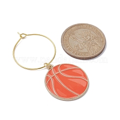 スポーツテーマ合金エナメルワイングラスチャーム  真鍮フープピアスパーツ  ミックスカラー  51.5~59.5mm  内径：24mm&nbsp;AJEW-JO00209