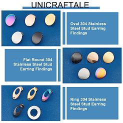 30Pcs 15 Styles 304 Stainless Steel Stud Earring Findings&nbsp;STAS-UN0048-90