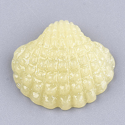 樹脂カボション  ホタテ貝  シャンパンイエロー  23.5x25~26x8mm&nbsp;LS-CRES-T013-33C