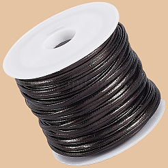10mのイミテーションレザーコード  フラット  ココナッツブラウン  2x1mm&nbsp;LC-CL0001-03B