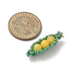 Glass Seed Beaded Pea Pendants&nbsp;PALLOY-MZ00922-02