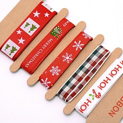Polyester Printed Satin Ribbon & Grosgrain Ribbons Sets&nbsp;OCOR-TAC0008-25E