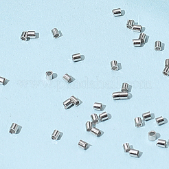 ロジウムメッキ100個、スターリングシルバースペーサービーズ925個  コラム  プラチナ  1x1mm  穴：0.7mm  100個/セット&nbsp;STER-BBC0008-91