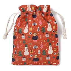 Christmas Theme Cloth Printed Storage Bags&nbsp;ABAG-F010-02B-01