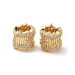 Rack Plating Brass Micro Pave Cubic Zirconia European Beads&nbsp;KK-Q795-03