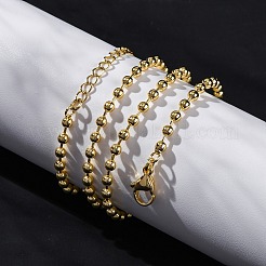 Rack Plating Brass Ball Chain Necklaces for Women&nbsp;NJEW-A035-03G