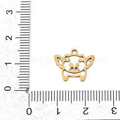 ステンレスペンダント201個  豚のチャーム  18KGP本金メッキ  13x15.5x1mm  穴：1.4mm&nbsp;STAS-F316-02G