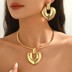 Iron Heart Pendant Choker & Stud Earring Sets for Women&nbsp;WD9044