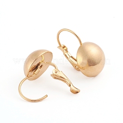 304ステンレススチールフレンチフックピアス  半円  ゴールドカラー  19x14.5mm  ラウンド前半：12mm  ピン：0.7mm  12のペア/ボード&nbsp;EJEW-L232-038B-G