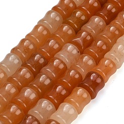 天然石レッドアベンチュリンビーズ連売り  竹の棒  9.5~10x8~8.5mm  穴：1mm  約42~43個/連  14.96''~15.06''（38~38.25センチメートル）&nbsp;GG-CBA792A-E01-8x9mm